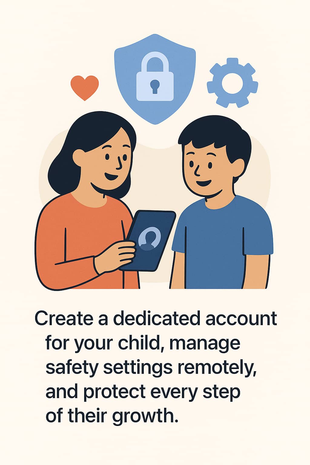 A view of the parental controls dashboard for managing child accounts in CircleTracker